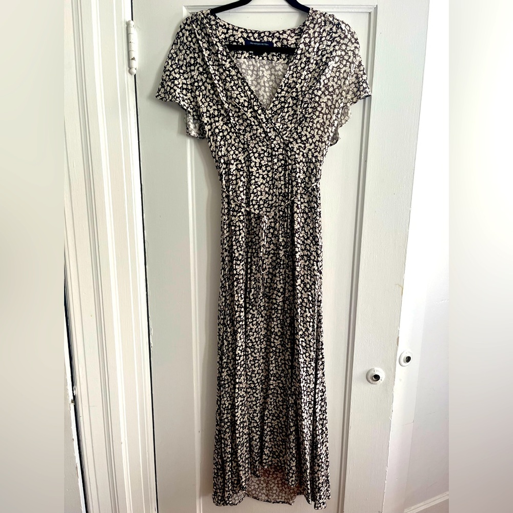 French Connection Brown and Cream Floral Maxi Dress